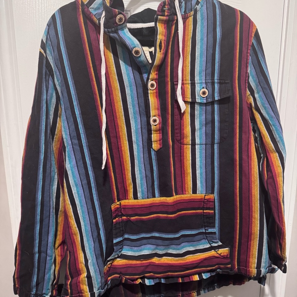 The Territory Ahead Colorful Striped Hoodie Sweater